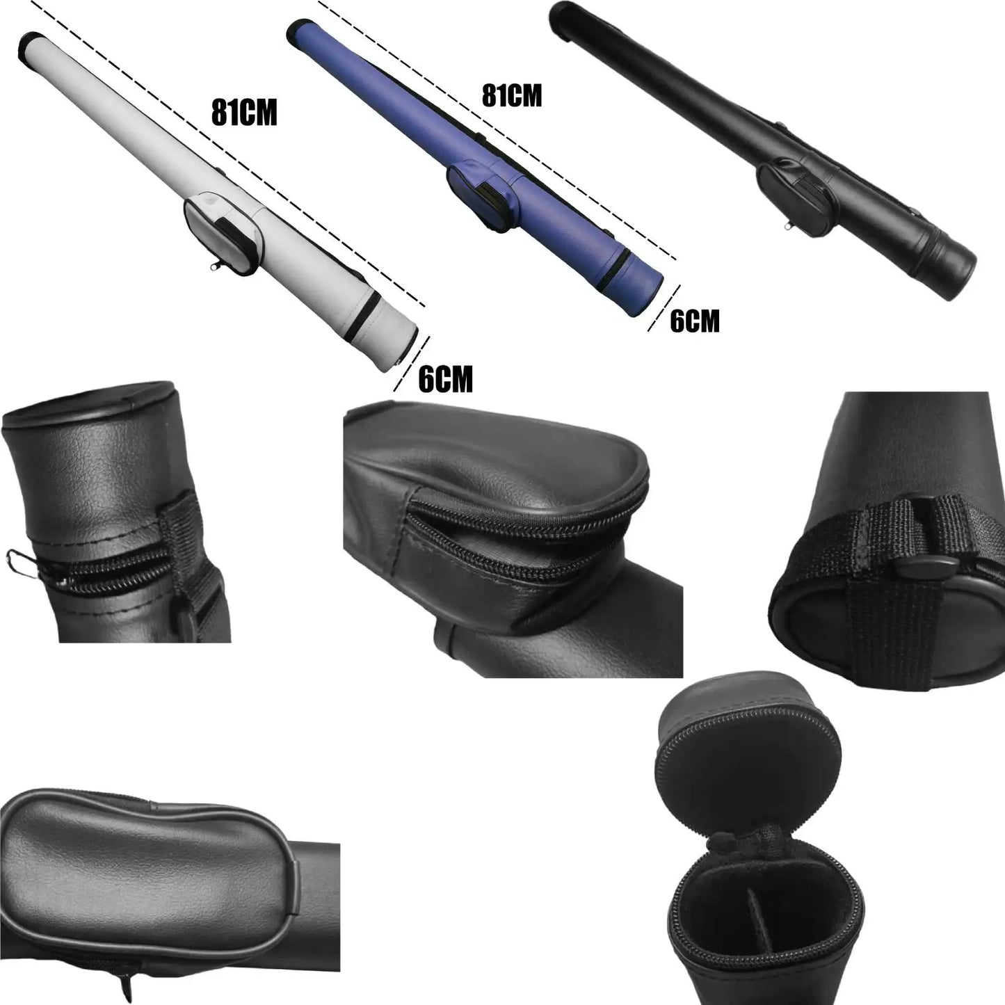 New 2/4Holes Pool Cue Case Snooker Club With Divider Billiard Pool Cue Stick Carrying Bag Billiard Case Accessories