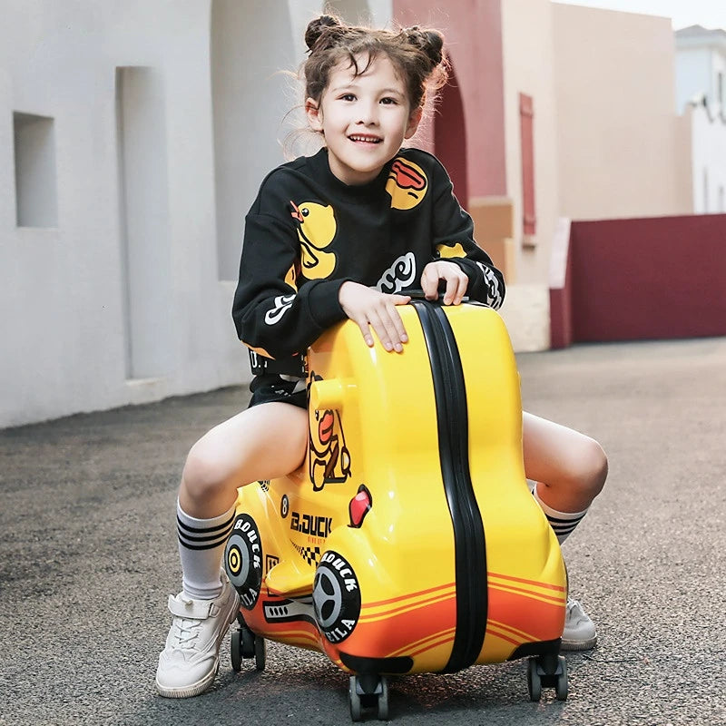 Travel Bags for Children Kids' Luggage Middle Size Luggage Travel Suitcases With Wheels Little Yellow Duck Rolling Luggage Case