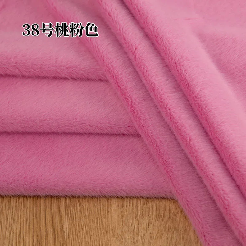 5mm Stretch European Mink Faux Fur Fabric High-Low Pattern for Clothing Scarves Hats Photo Props DIY Craft Decoration