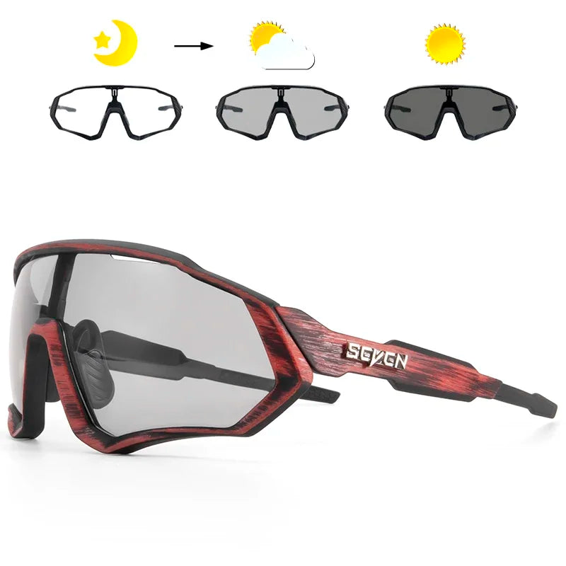 Photochromic Cycling Sunglasses Outdoor Sports Running Drving Glasses Road MTB Bicycle Goggles UV400 Safety Bike Eyewear