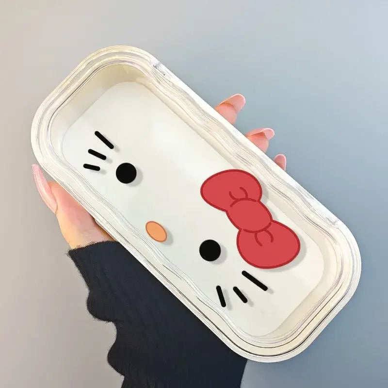 Hello Kitty Glasses Case Sanrio Storage Box Anime Kawaii Cartoon Transparent Wave Sunglasses Protective Case Gifts for Girls