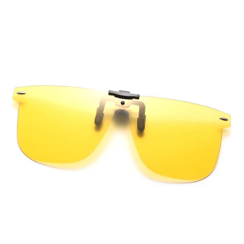 HOOLDW Men Polarized Photochromic Flip Up Clip on Sunglasses Fishing Driving Anti Glare Night Vision Glasses UV400 Women Eyewear