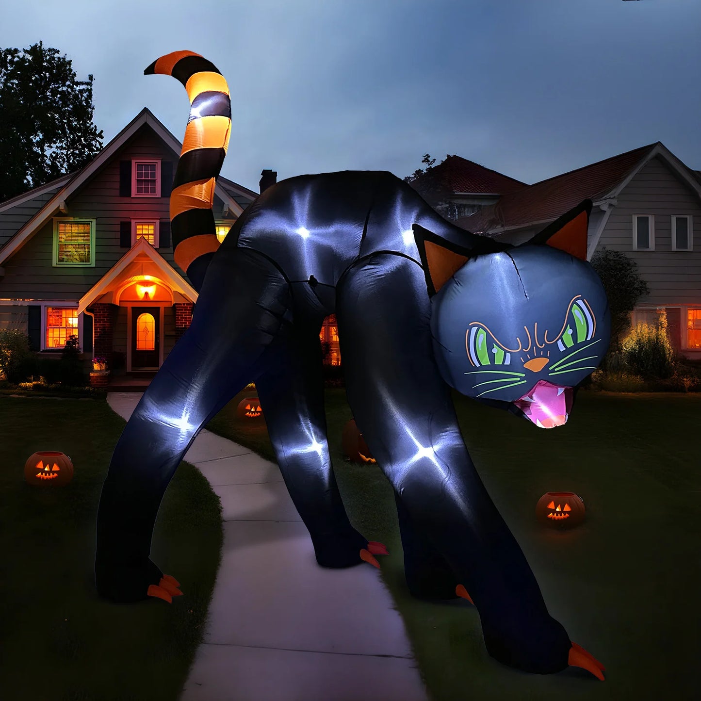 OurWarm 13FT Giant Halloween Inflatables Outdoor Decor Black Cat Inflatable,Black Cat Inflatables Decorations for Outdoor Decor