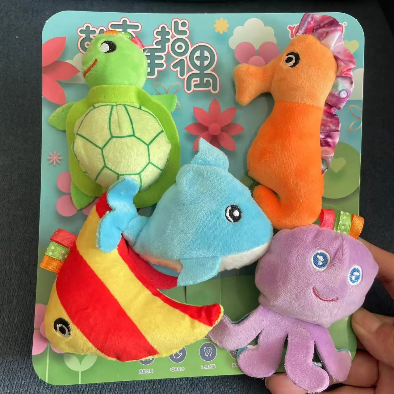 Children Animal Education Dolls Baby Finger Plush Doll Baby Hand Finger Puppets Toy Teaching Aids Boys Girls Tell Story Material