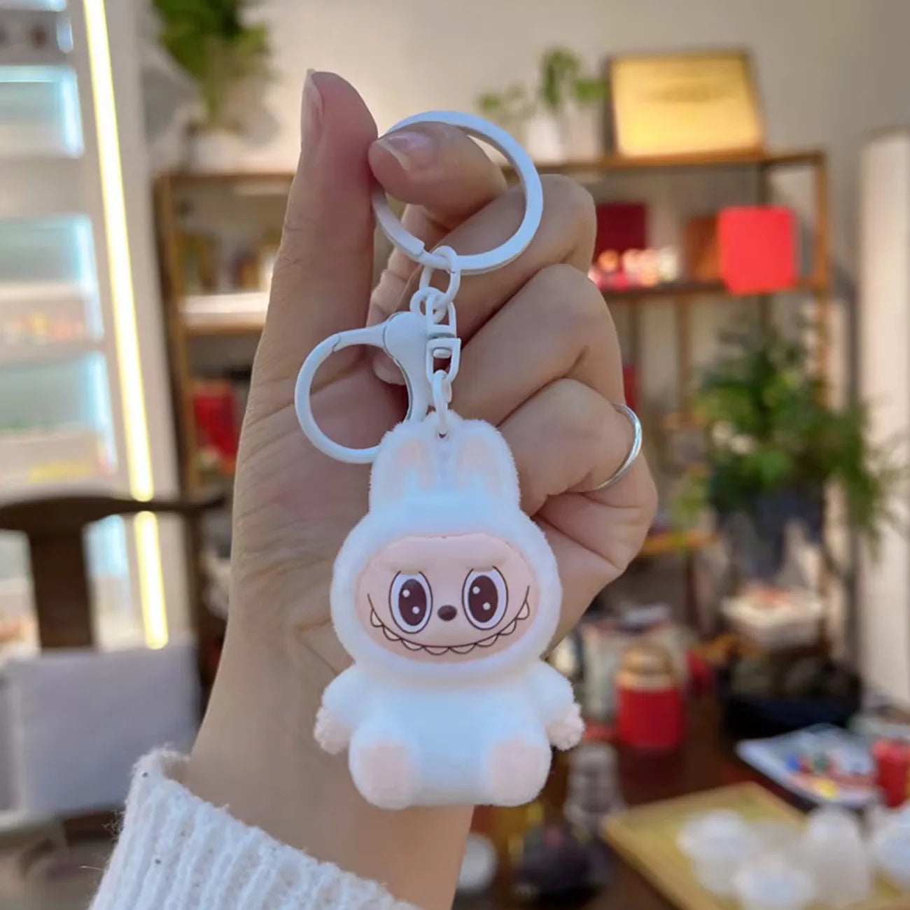 New Christmas Labubu Kawaii Particles Keychain Bag Cell Phone Charm Key Chain Christmas Gift