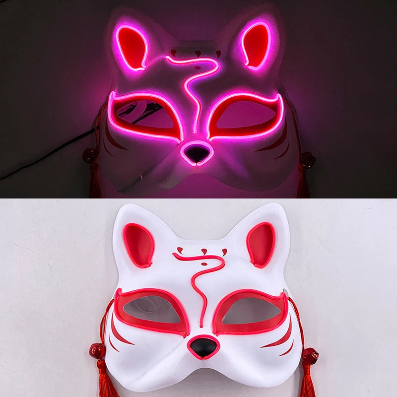 New Halloween Horror Party Mask Cosplay Movie Mask Neon LED Luminous Mask EL Cold Light Fluorescent Mask Masquerade Décor