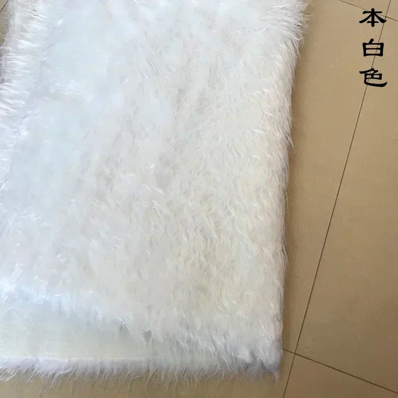Long Hair Plush Fabric Faux Fur by the Meter for Upholstery Toys Props Decorative Cloth Diy Sewing Soft Comfortable Purple Brown