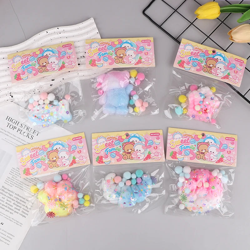 1PC Cute Squishy Toy Kawaii Plush Cake Waffles Donuts Food Slow Rebound Pinch Decompression Toy Stress Release Vent Gift