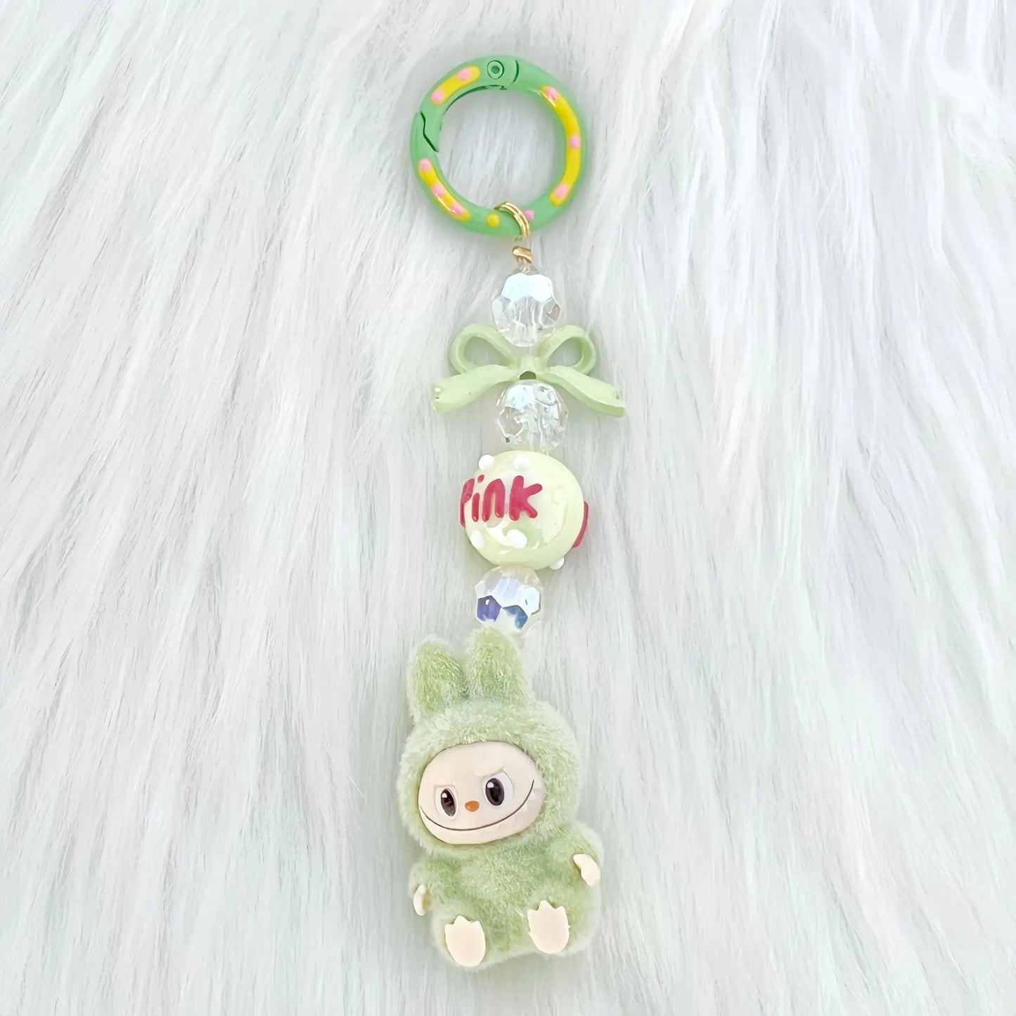 New Christmas Labubu Kawaii Particles Keychain Bag Cell Phone Charm Key Chain Christmas Gift