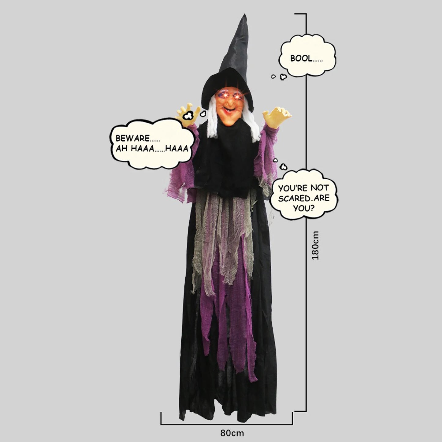 Halloween Voice Controlled Luminous Screaming Haunted Witch Escape Room Horror Haunted House Decorative Props