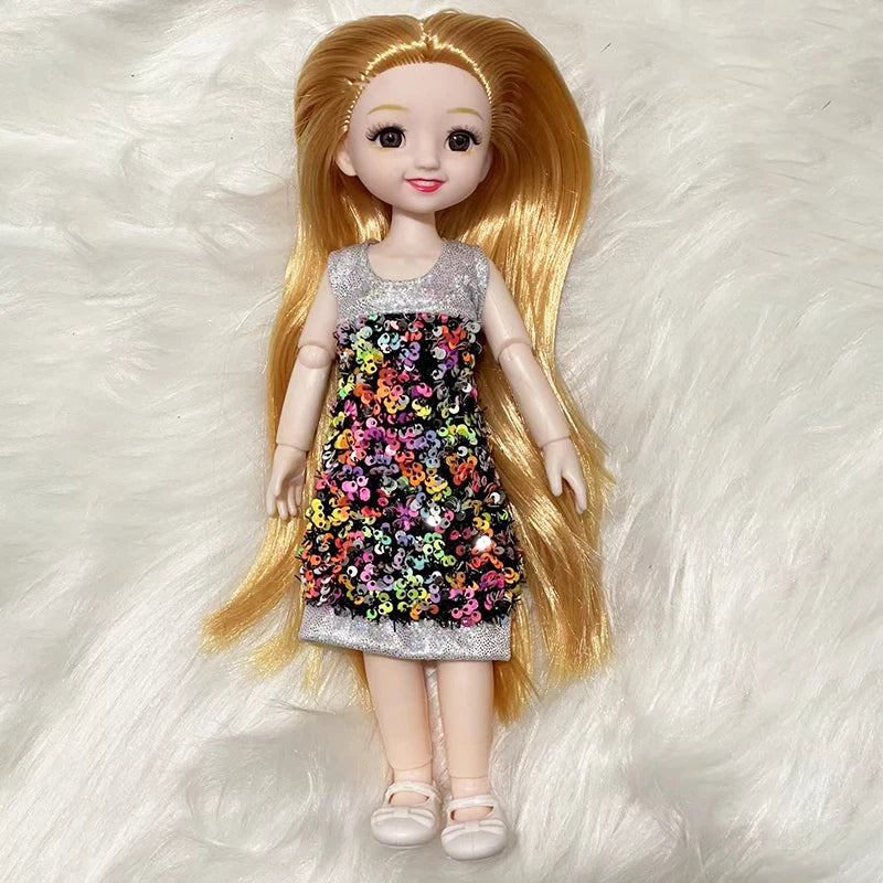 New Smile Face Doll 23cm Doll Dress Up Doll Clothes or Princess Doll Kids Girl Toy Birthday Gift Lol Doll BJD Doll