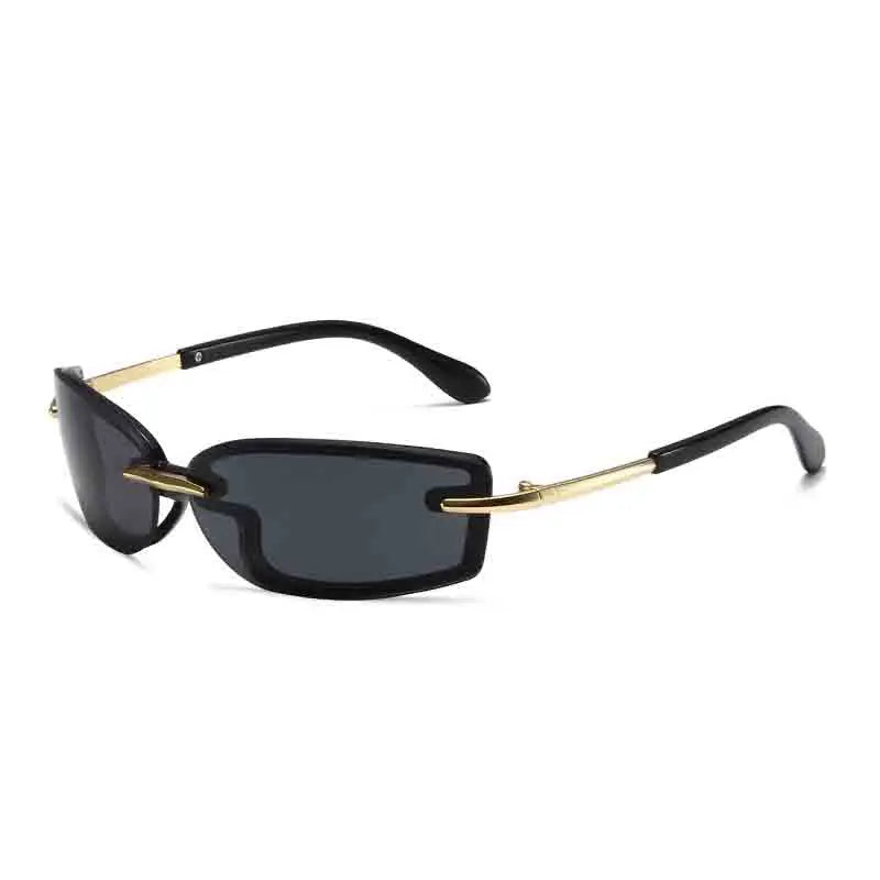 Rimless Y2K Style Sunglasses Rectangle Fashion Popular Luxury Brand Women Men Shades Rectangle Sun Glasses for Female Male UV400