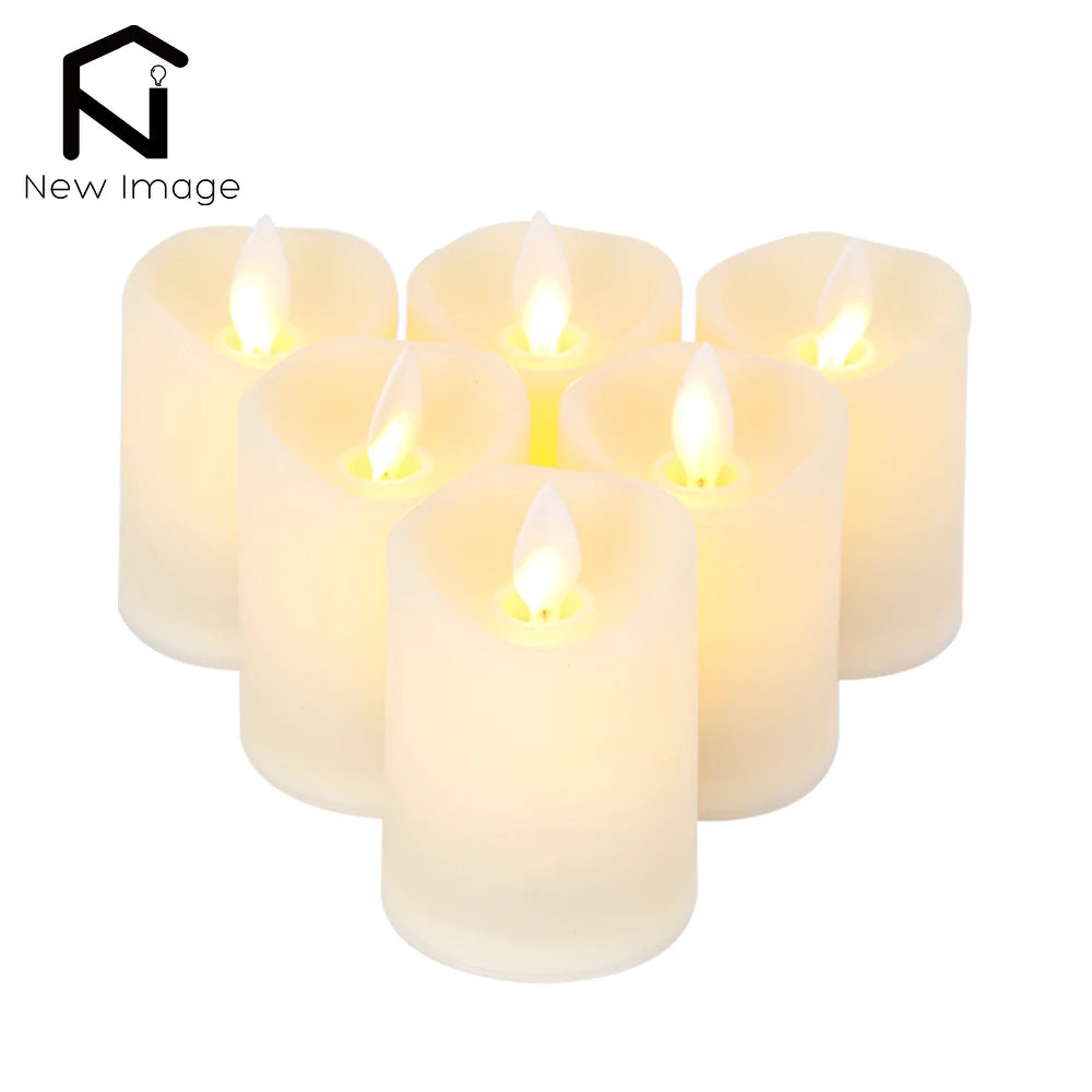 6Pcs LED Flameless Candles Flickering Battery Operated Pillar Candles Tealight Led Halloween Christmas Weddings Home Decor