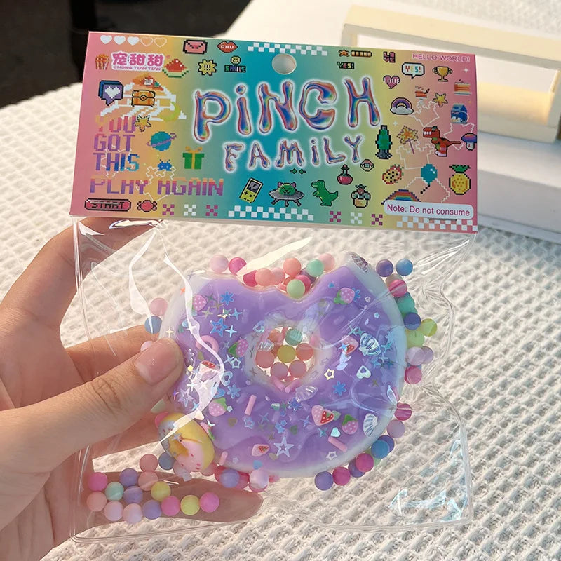 Mini Simulation Cartoon Donut Cat Paw Waffle TPR Pinch Squeeze Toys Slow Rebound Decompression Stress Relief Soft Plastic Toys
