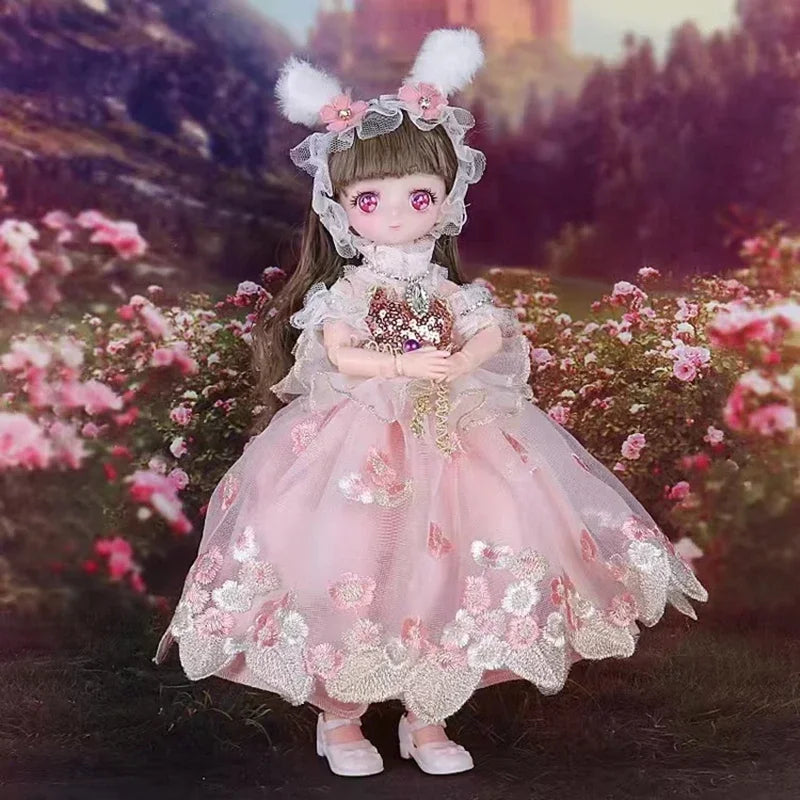 1/6 Bjd Dolls for Girls Hinged Doll 30 Cm With Clothes Blonde Brown Eyed Articulated Toys for Children Spherical Joint Playsets