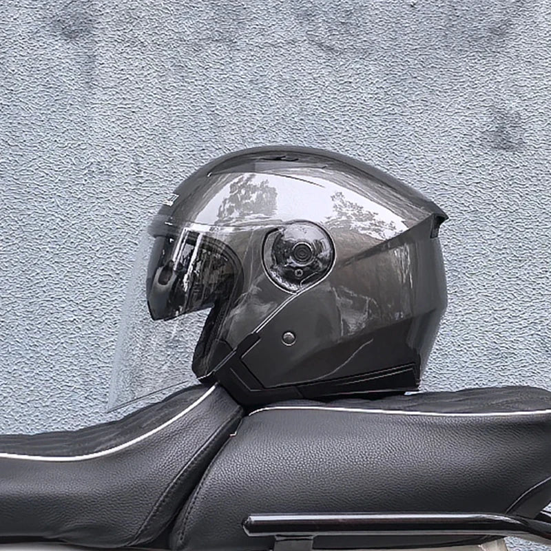 Genuine JieKai Motorcycle Helmet Unisex Scooter Motos Helmets Casco Capacete With Dual Lens