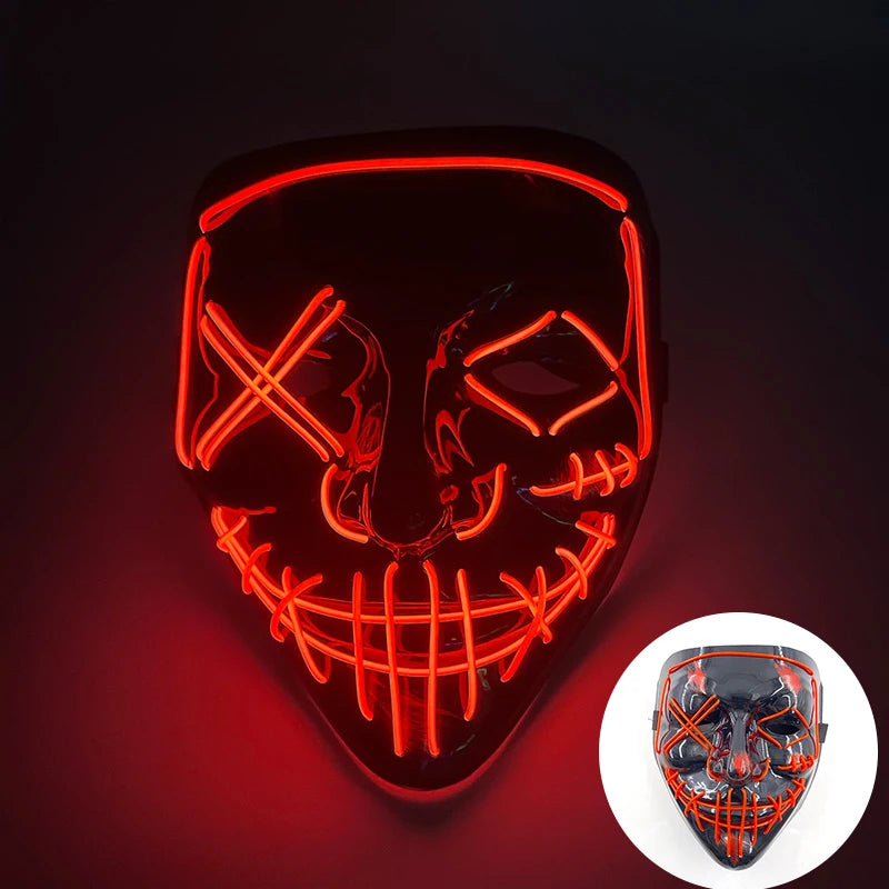 New Arrival Halloween Mask Horror Venom LED Luminous Mask Cosplay Costume Makeup Prom Party