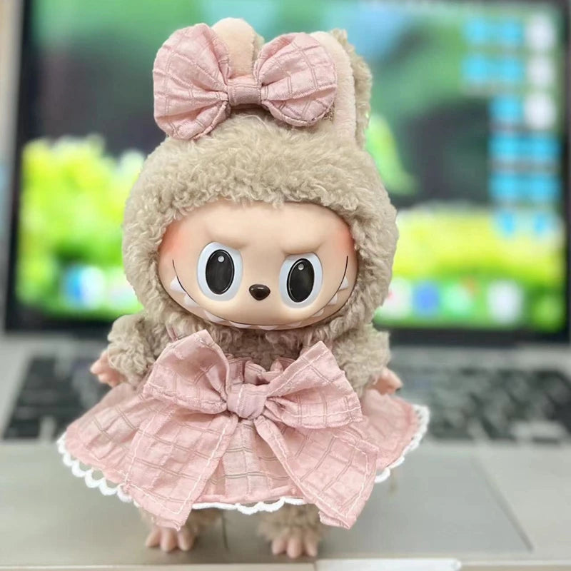 17cm Cute Mini Plush Doll'S Clothes Outfit Accessories for Korea Kpop Exo Labubu Idol Dolls Sweater Hoodie Clothing DIY Kid Gift