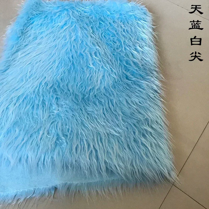 Long Hair Plush Fabric Faux Fur by the Meter for Upholstery Toys Props Decorative Cloth Diy Sewing Soft Comfortable Purple Brown
