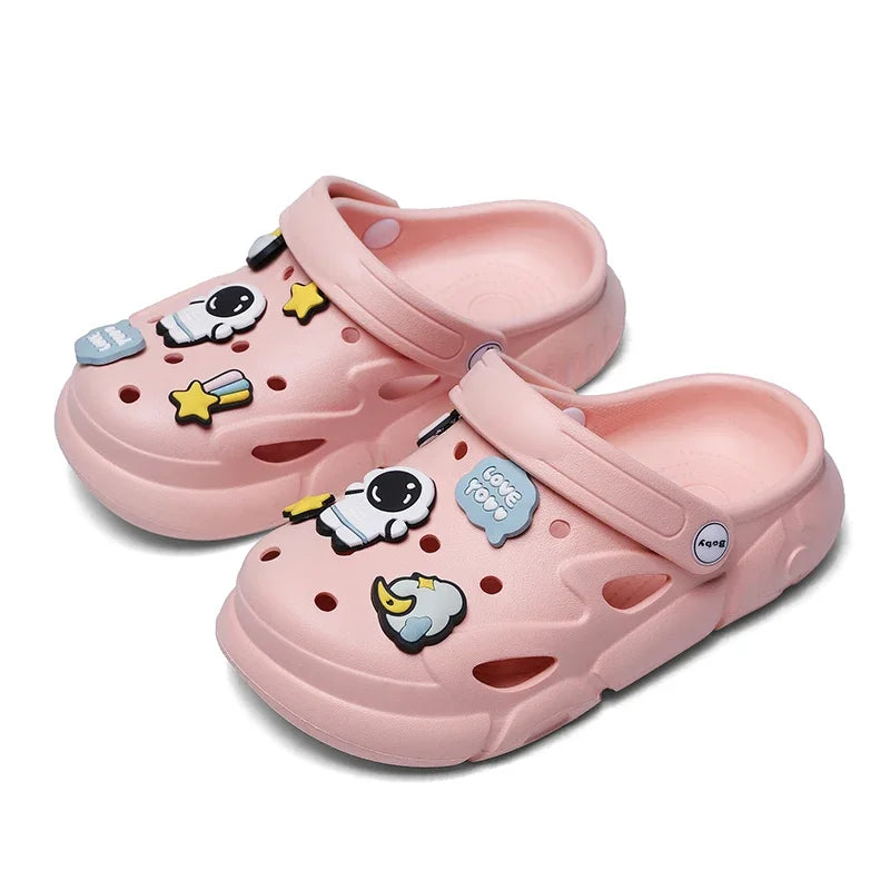 2023 New Girls Clogs Children Sandals 6-12 Years Kids Casual Summer Shoes Sports Soft Thick Sole Slippers for Girl