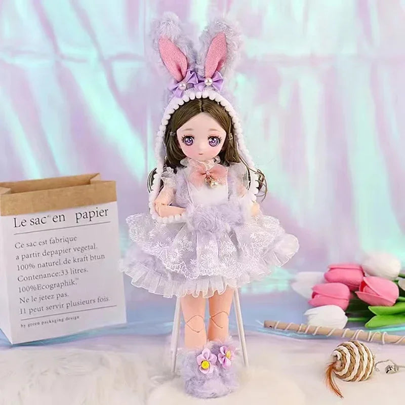 1/6 Bjd Dolls for Girls Hinged Doll 30 Cm With Clothes Blonde Brown Eyed Articulated Toys for Children Spherical Joint Playsets