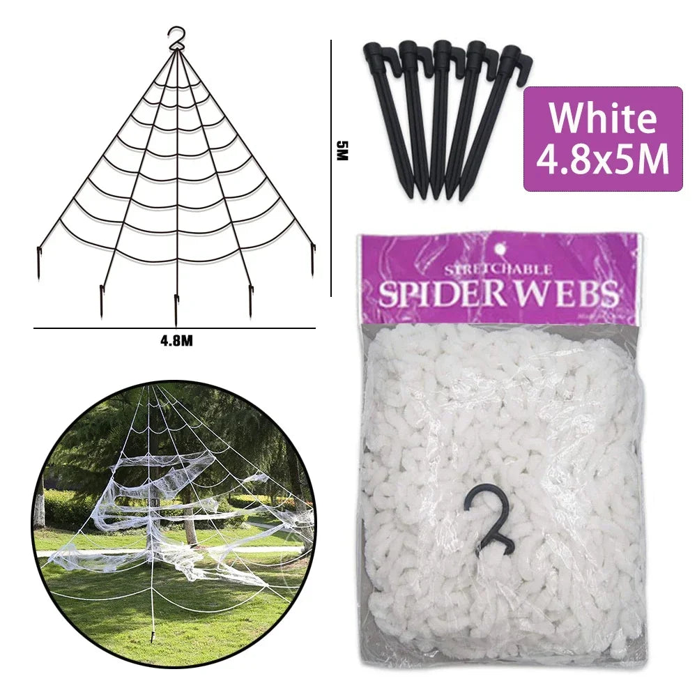 Horror Halloween Spider Web Giant Stretchy Cobweb for Yard Outdoor Haunted House Bar Decoration Supplies Halloween Party Props