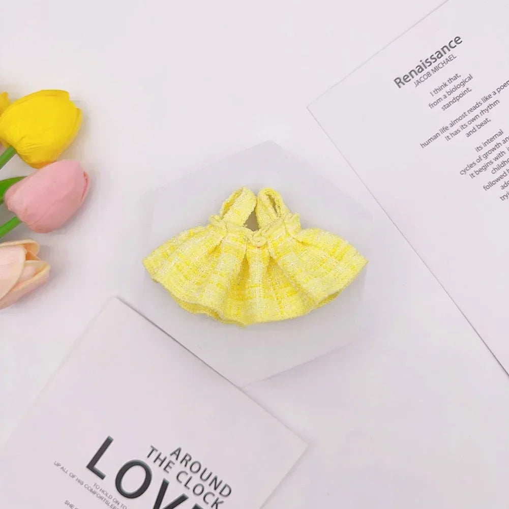 17cm Labubu Plush Doll Clothes Outfit Accessories Korea Kpop Exo Labubu Idol V1 V2 Black Dress Suit Gift