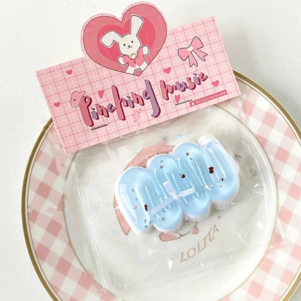 Kneading Cat Paw Squeeze Toy Soft Silicone Donut Fidget Toy Handmade Colorful Sea Salt Croissant Pinch Toy Practical Jokes