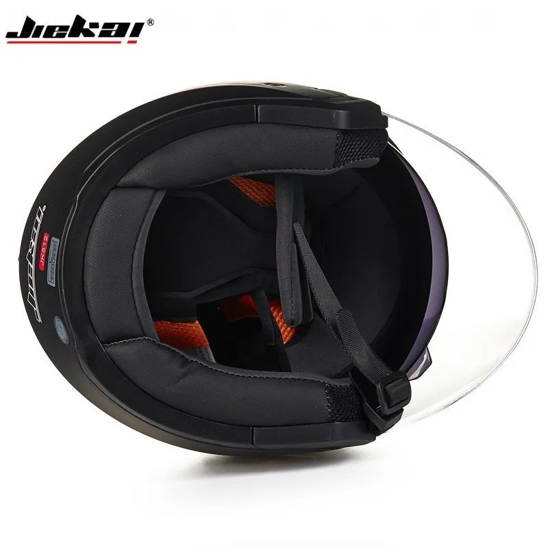 Genuine JieKai Motorcycle Helmet Unisex Scooter Motos Helmets Casco Capacete With Dual Lens