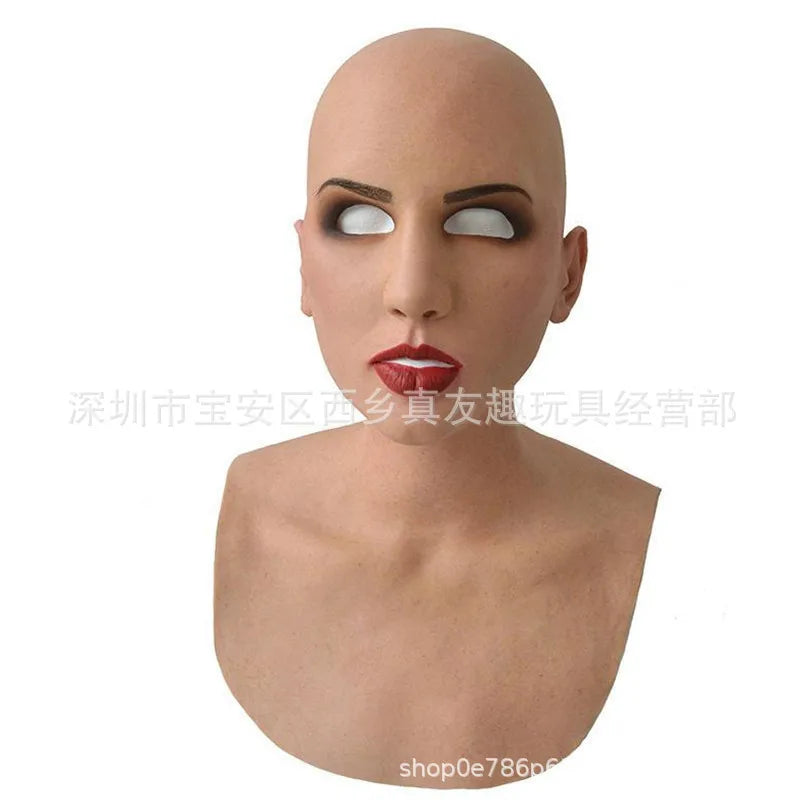 American TV Series Deadly Poison Master Old White Mask Bald Old Man Latex Head Cover Halloween Cosplay Funny Prop