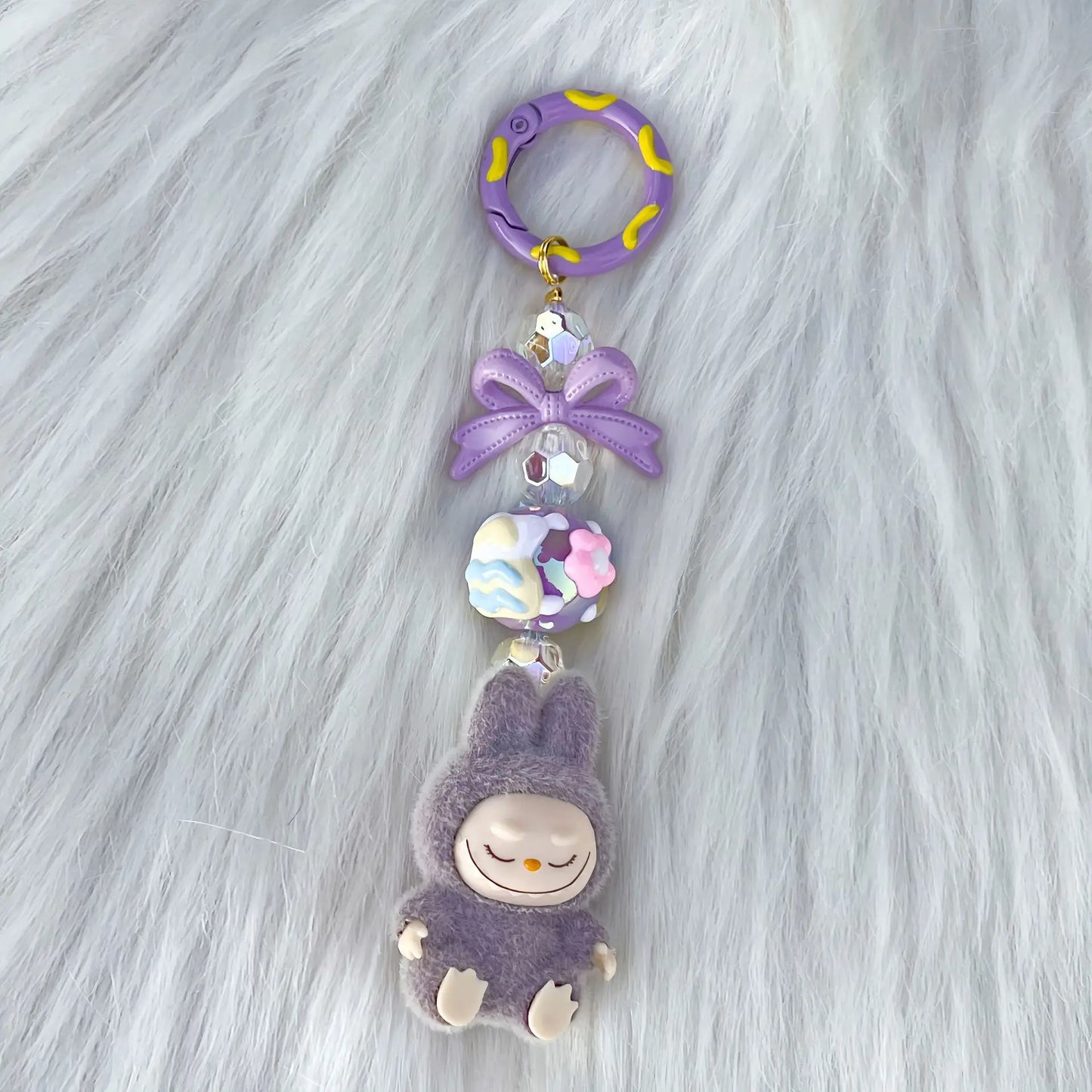 New Christmas Labubu Kawaii Particles Keychain Bag Cell Phone Charm Key Chain Christmas Gift