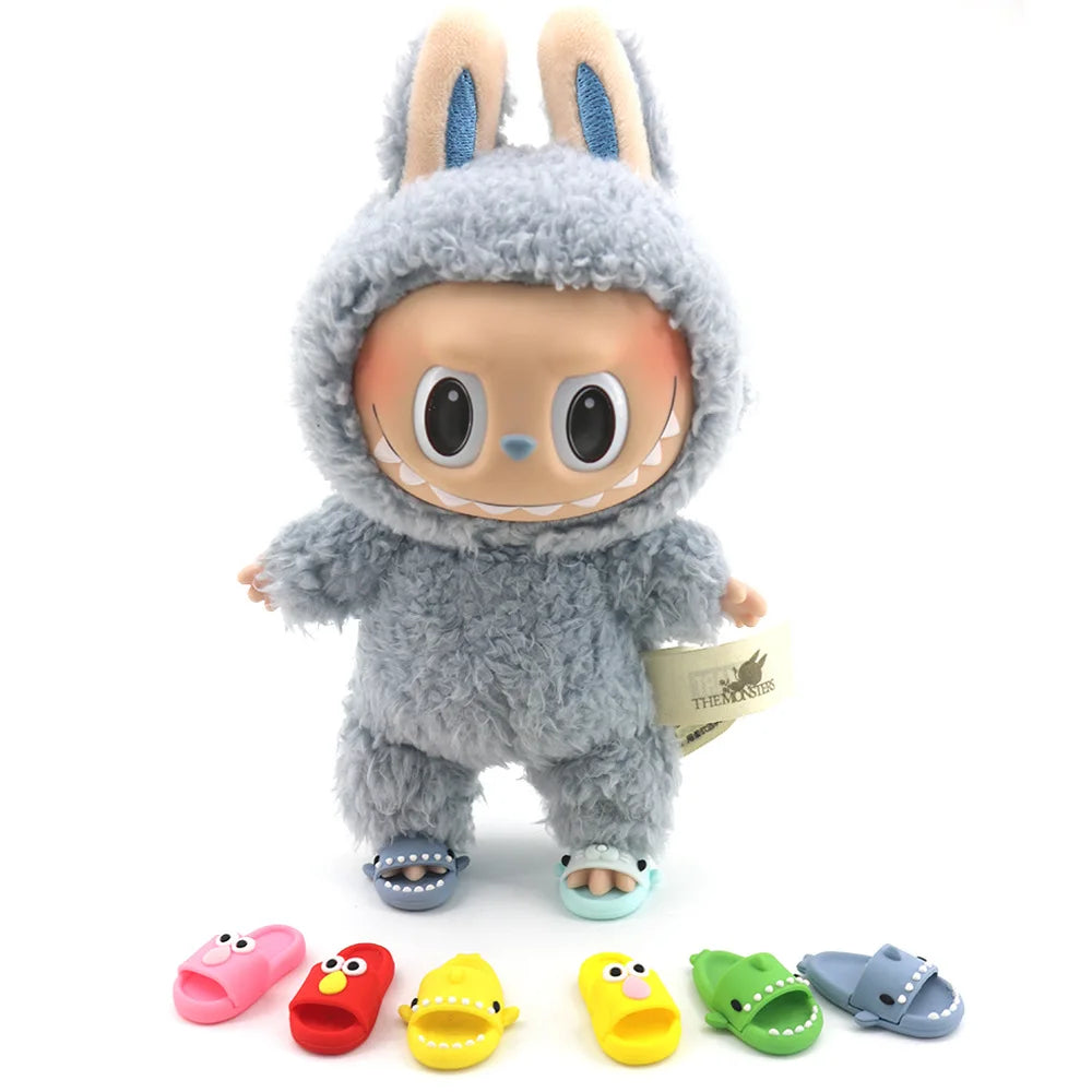 17cm Cute Labubu Leather Shoes Canvas Shoes Sneakers Camera Labubu Doll Shark Accessories Labubu Korea Kpop Exo DIY Girls Gift