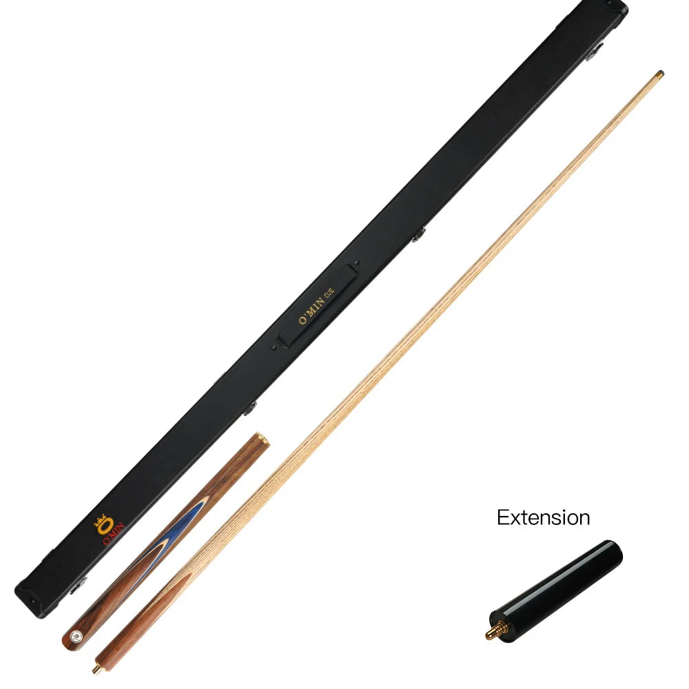 O'MIN Snooker Cue 3/4 Jointed Cue 57 Inch 10-10.2mm Ash Cue OMIN Members Snooker Stick Billiard Cue With Case and Extension Kit
