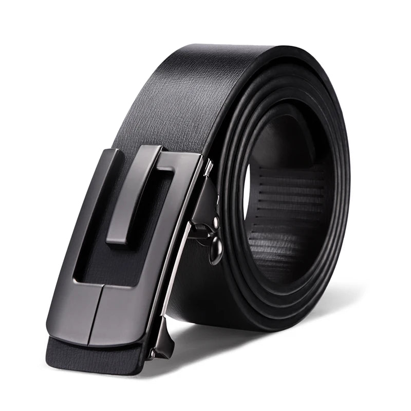 GOLF Belt Men's Genuine Leather Automatic Buckle Belt Pure Cowhide Men's Pants Belt Young and Middle Aged 2024