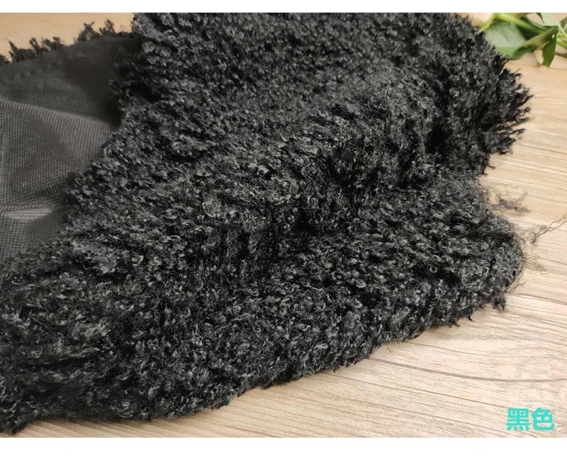 Purple 2cm Long Hair Imitation Beach Wool Small Curly Lamb Volume Plush Garment Fur Fabric Newborn Baby Photography Props
