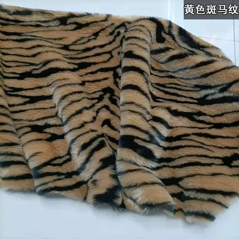 Thickened 1.5cm Fur Length Leopard Print Tiger Print Zebra Print Short Plush Fabric Performance Costume Faux Fur Clothing Fabric