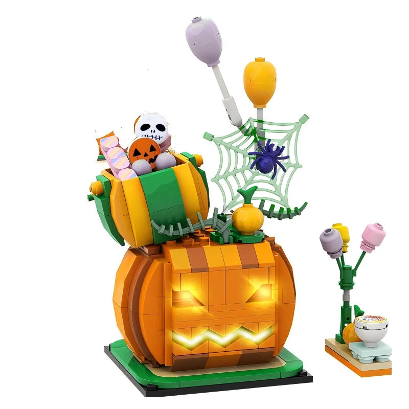 Halloween Creative Building Blocks Set MOC Halloween Hut Pumpkin Lantern Pumpkin House Decoration Assemble Bricks Kit Toys Gifts
