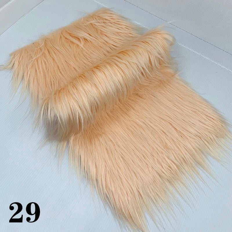 25x45cm Long Hair Faux Fur Fabric for DIY Dolls Hair Beard Craft Making Material Patchwork Garment Sewing Accessories