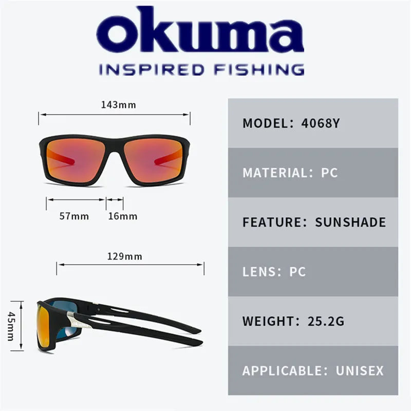 Okuma New Polarized Fishing Sunglasses UV400 Cycling, Driving, Hunting, Outdoor Sports Equipment Available in 5 Colors