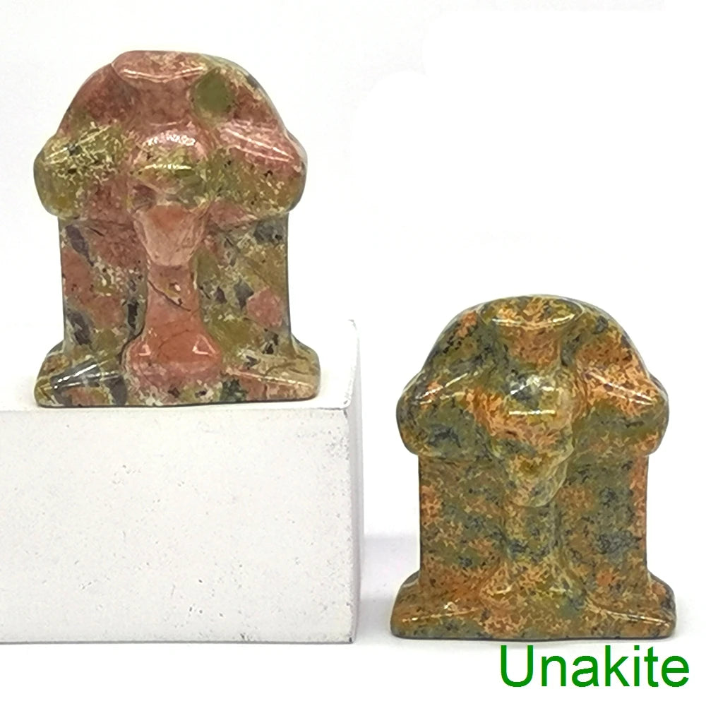Halloween Foam Tombstone Skull Cross Decoration Natural Stone Crystal Gravestone Carving Reiki Healing Figurine Gemstone Gift