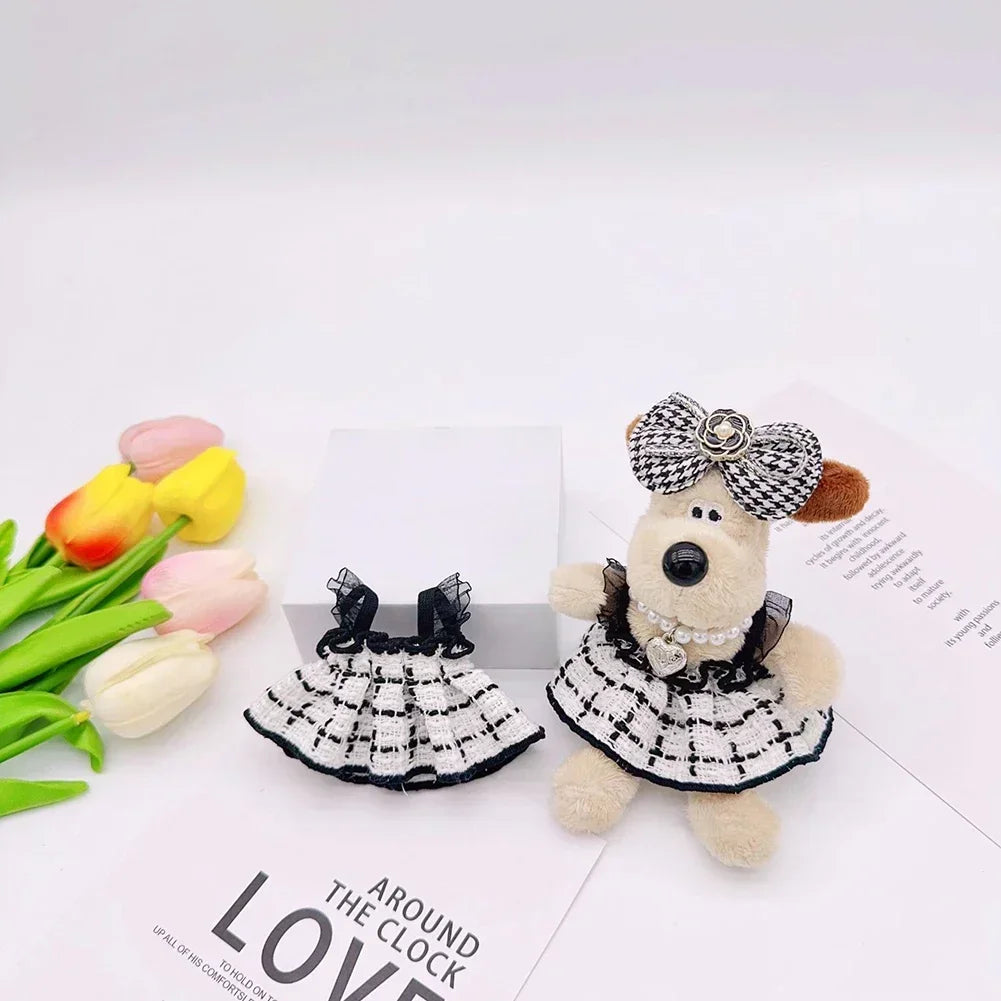 17cm Labubu Plush Doll Clothes Outfit Accessories Korea Kpop Exo Labubu Idol V1 V2 Black Dress Suit Gift