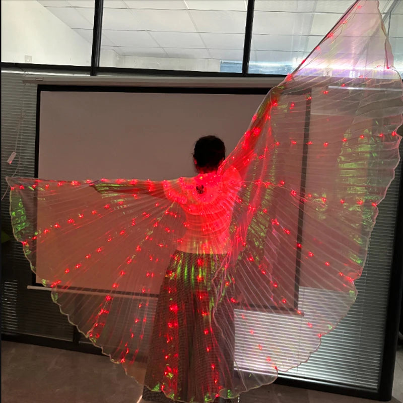 Holiday Party Glow Props LED Butterfly Wing Girls Women Children Dancing Costumes Accessory Wings Glowing for Holiday Halloween