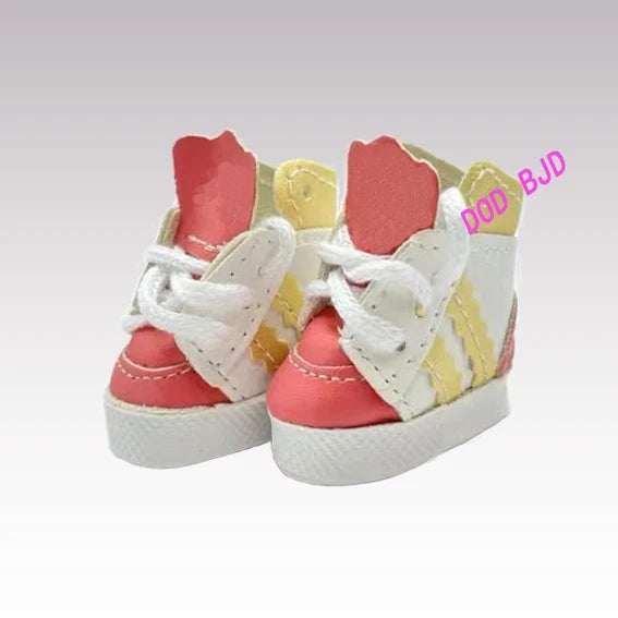 Labubu Shoes (4*1.8cm) Doll Sneakers ,For 17cm Macaron Plush and 15cm EXO Cotton Doll and 1/6 BJD Doll Clothes Shoe Accessoires