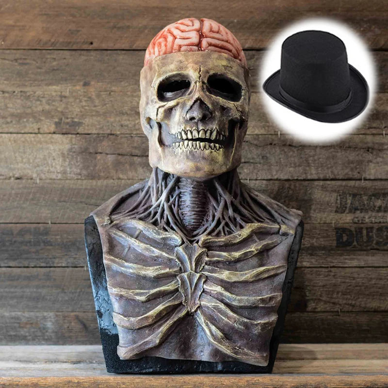 2025 Halloween Latex Skeleton Head Mask Horror Brain Helmet Mask Cosplay Party Supplies Skull Full Face Mask