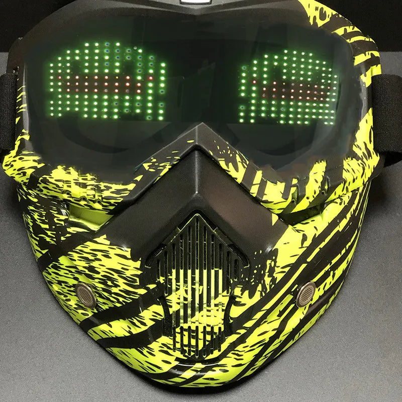 Bluetooth RGB Light Up Party Carnival Led Ski Goggles DIY LED Glasses Display Board Mask Screen Matrix Gift Toys