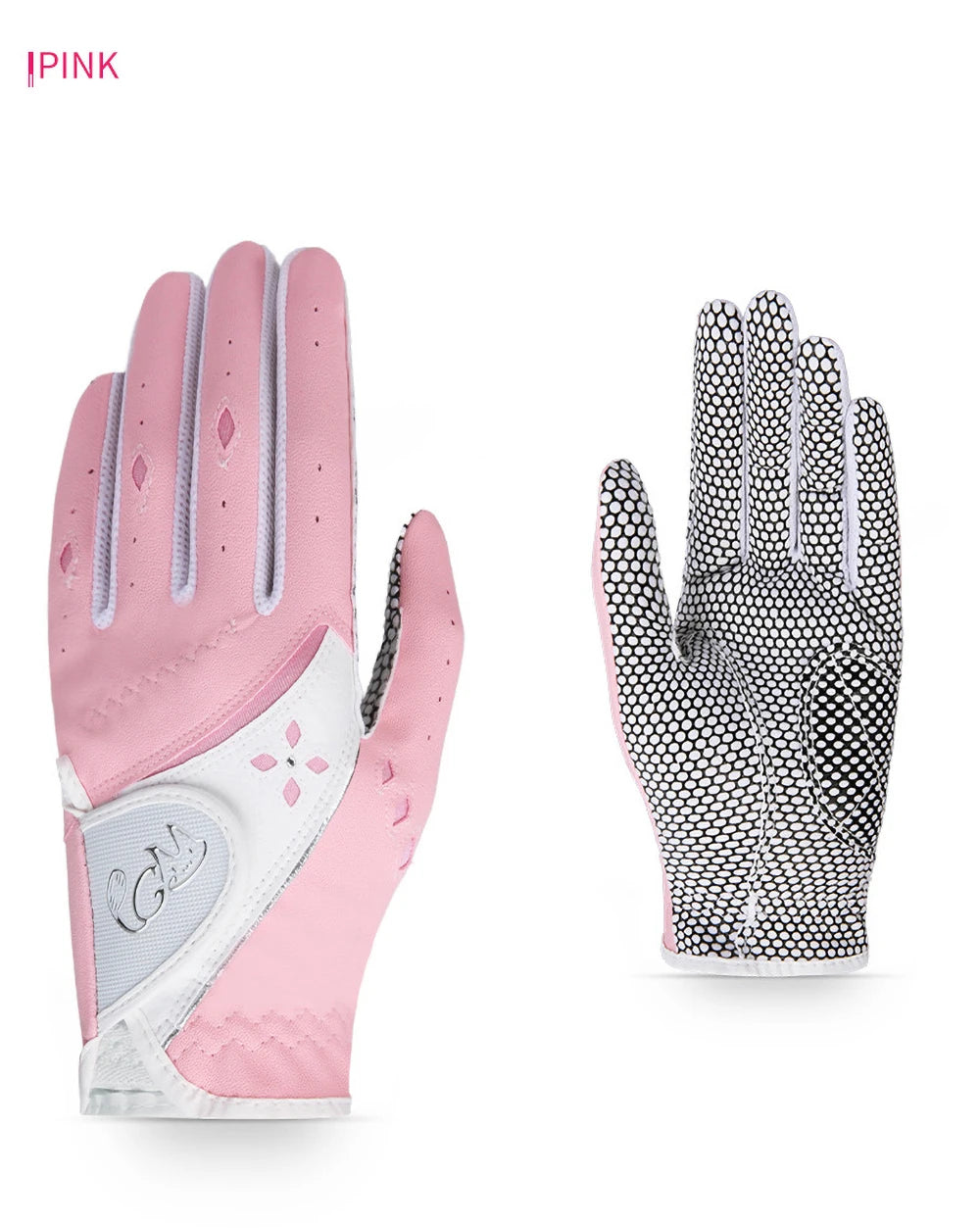 PGM Golf Microfiber Gloves Ladies Golf PU Leather Belt Non-Slip Particles Breathable Sunscreen Ultra-Light Left Right Hand Glove