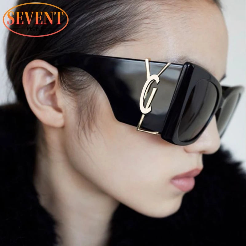 Oversized Cat Eye Sunglasses Women 2025 Luxury Brand Designer Fashion Square Sun Glasses for Female New Trend Big Frame Sunglass