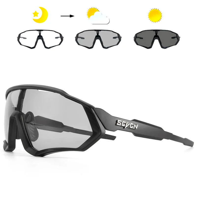 Photochromic Cycling Sunglasses Outdoor Sports Running Drving Glasses Road MTB Bicycle Goggles UV400 Safety Bike Eyewear