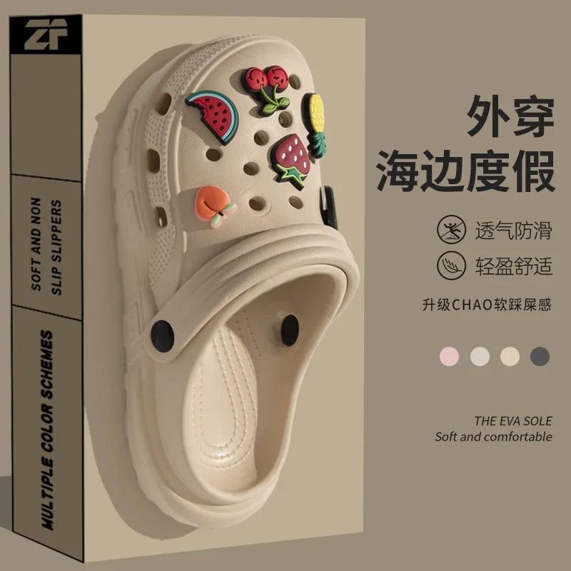 Children's Clogs for 6-18 Year Kids Sandals Cool Mules Outer Wear Summer Hole Shoes for Boys and Girls Slippers