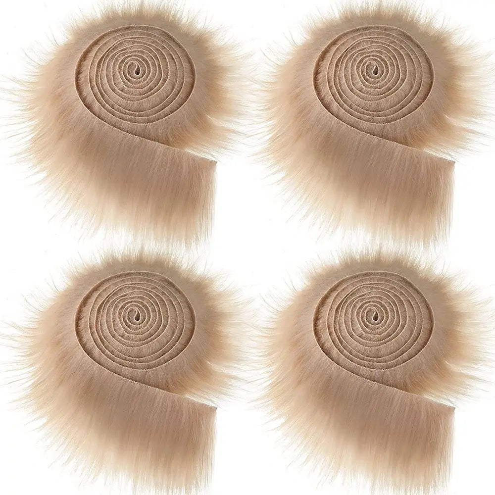 Crafts Gift Trimming Soft Apparel Sewing Fluffy Trim Fabric Roll Faux Fur Ribbon Tapes Long Plush Fur Fabric Plush Fur Stripe